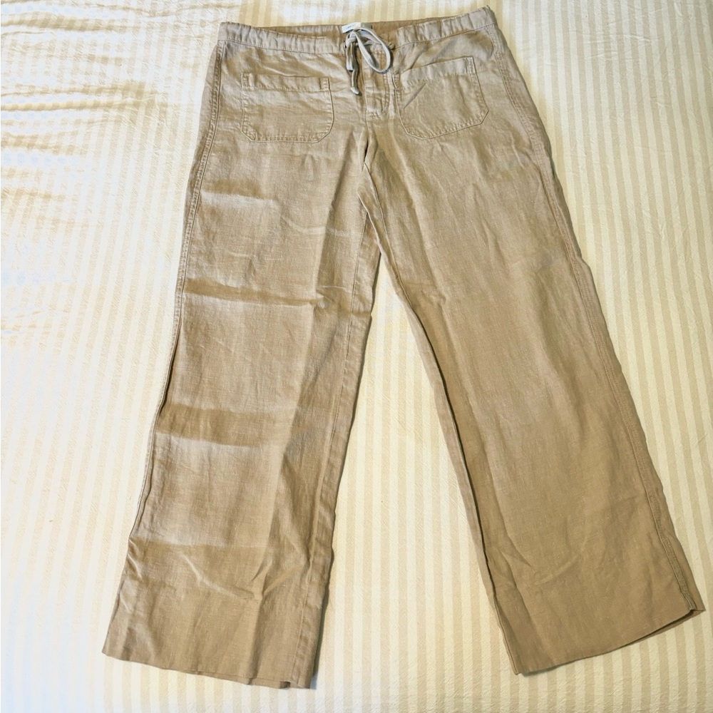 Vince Bergdorf Goodman Casual Tan Linen Pants